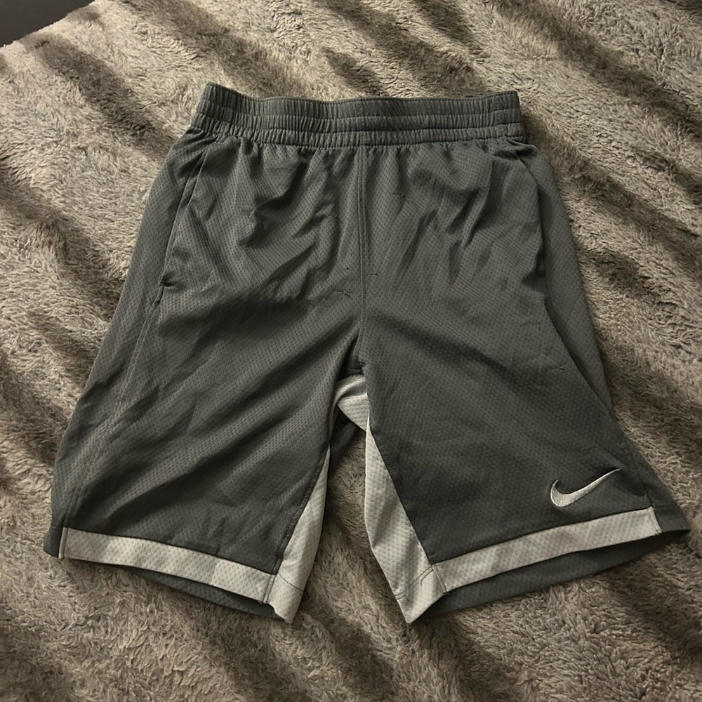 Nike Kids Gray and White Shorts